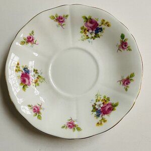 Adderley Teacup Saucer Replacement Bone China White Floral Rose Lawley England